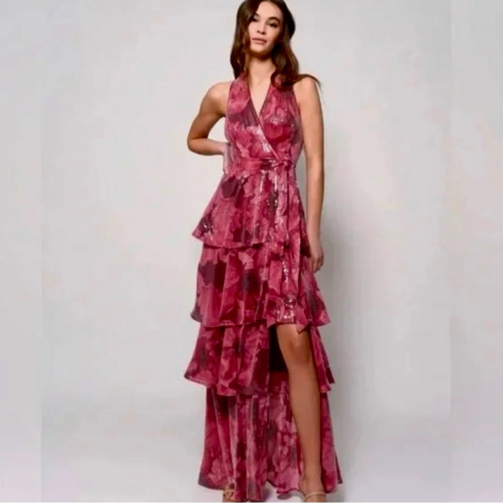 Hutch Elegant Pink Tiered Dress